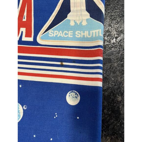 Columbia Space Shuttle NASA Sears 4 Pc Set 2 Drapes, Twin Flat Sheet, Valance - Picture 2 of 11